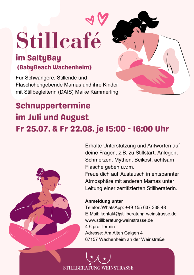 Stillcafé-Ankündigung mit Informationen zu Terminen.